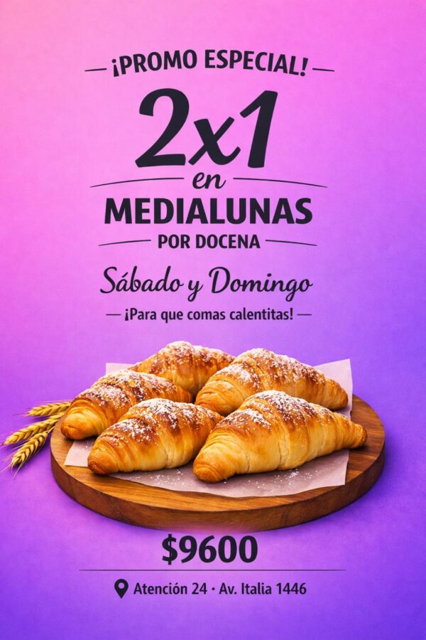2 X1 MEDIALUNAS POR DOCENA